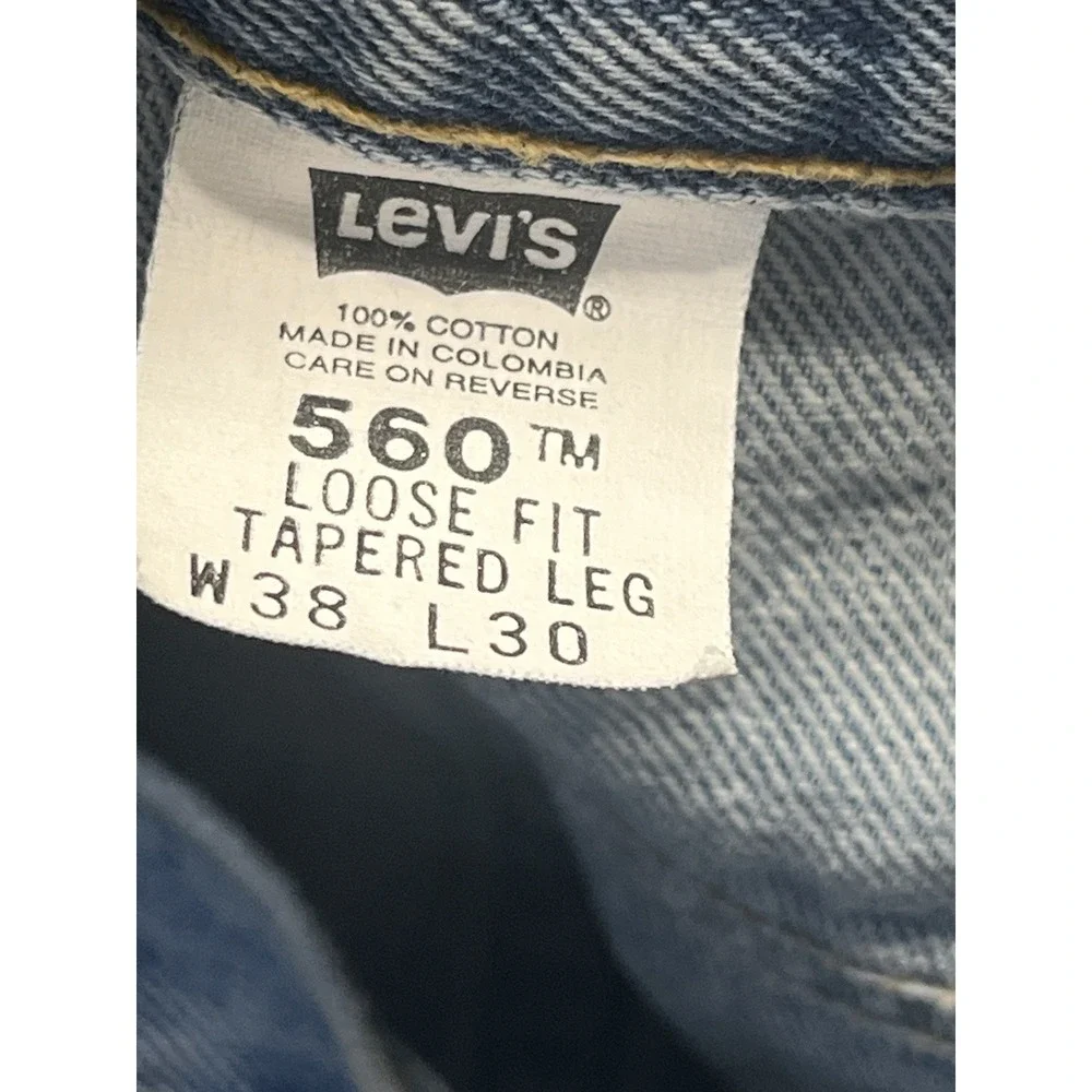 Vintage Levi's 560 Loose Fit Tapered Leg Jeans Light Wash Y2K 38x30(Fits 38x28)